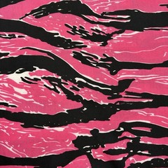 Fabric By The Yard – Pink White Black Tiger Camouflage – 44” Wide – Cotton/synth