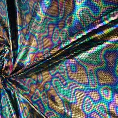 Spandex Fabric Stretch Multicolor Litmus Pearl Hologram by Yard for Swimwear