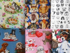 30 I SPY Cats Dogs PETS Fat/ Long Quarter Quilt Cotton Fabric Bundle