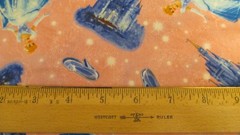 Disney Cinderella Pink Fabric Princess Castel Glass Slipper 2009 1yd x 44 Cotton