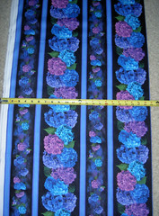Flower Flowers Hydrangea Black STRIPE CD3382 Timeless Durable Cotton Fabric