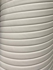 Vinyl Upholstery white 2 inch Stripe Quilted fabric 3/8″ Foam Backing by yard