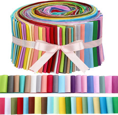 40 Pcs Solid Color Jelly Fabric for Quilting, Cotton Patchwork Roll, 2.55 Inch C