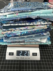 2lb 2oz Mixed Lot Blue Navy Flower Fabric Remnants Scrap Sewing Crafts Quilt
