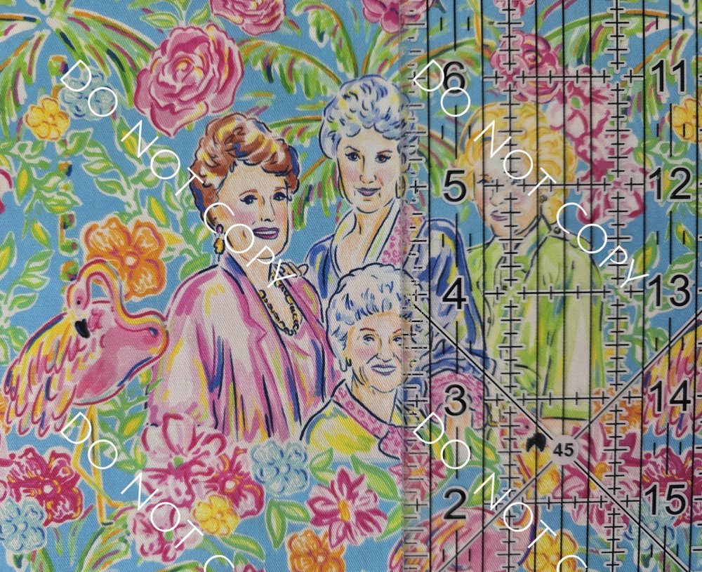 Custom 100% Cotton Woven Fabric Golden Girls Tv Show 1/2 Yard 18×56