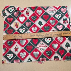 1 lb Vintage Christmas Fabric Remnant Bundle Quilt Craft Sewing Lot fat quarters