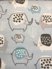 Dotty Elephants Baby Blue Super Snuggle Cotton Flannel Fabric BTY