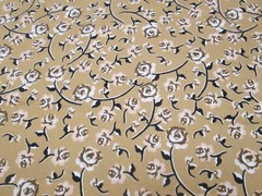 Flowers on Tan – 58″ WIDE – 1 YD – 36″Lx 58″W – 100% Cotton – Very nice!!!