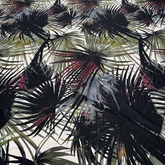 Green and Black Palms print Stretch Fabric Swimsuit Spandex 60″ wide By Yard