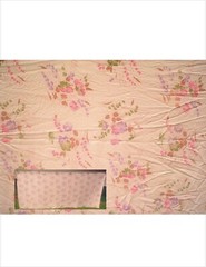 60s 70s 3 Yds 35 In x 46 In Pink Floral Crepe Dress Fabric Flower Power Vintage