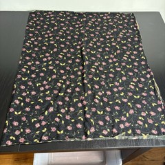 Vintage Black Rose Floral Print Acrylic? Sweater Knit Stretch Fabric 35Wx58L