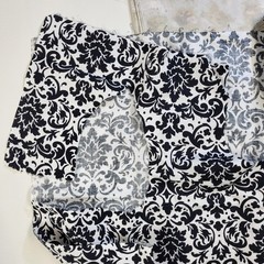 Lot 5 Fabrics Different Patterns Green Black White Scroll Brown Floral Tie Dye