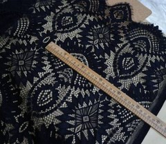 Black Heavy Eyelash Scalloped Lace Apparel Fabric Cloth DIY 59″Wide By The Yard