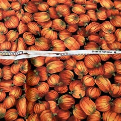 HARVEST All Over PUMPKIN COTTON PRINT BY CLASSIC Cottons 2 1/4 yards +