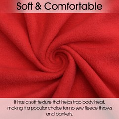 Red Solid Anti Pill Fleece Fabric – 60″ Wide – Sold by The Yard & Bolt