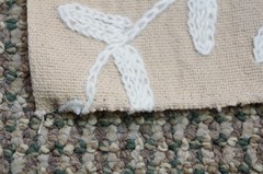 Crewel Embroidered Jute Linen Tree of Life Fabric Upholstery 24″ x 34″
