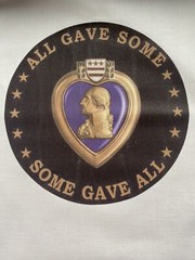2 United States Purple Heart Quilt Block “ Veteran Military Fabric All Gave Some