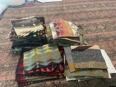 Pendleton Wool Scraps Large Lot 100 Wool Fabric Jacquard Remnants 3.5” or more