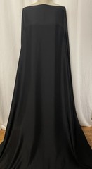 100% Heavyweight Black Matte Silk Habotai Luxury Fabric By The Yard 45″Wide