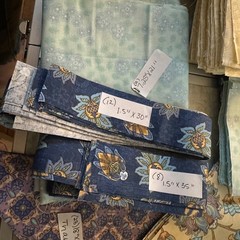 Quilt Finishing Fabric Lot 2 Block of the Month Setting Kits Floral Paisley Blue