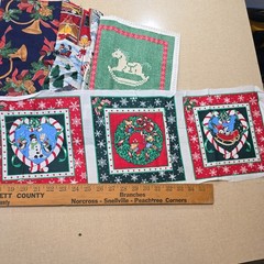 1 lb Vintage Christmas Fabric Remnant Bundle Quilt Craft Sewing Lot fat quarters