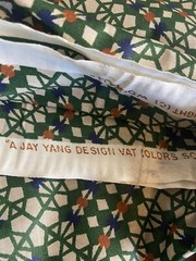 A Jay Yang design vat colors screen print pre- shrunk fabric- 3 yards x 56” w