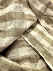 100% Flax Linen Fabric Multi Color Check Yarn Dyed Medium 57″ Wide