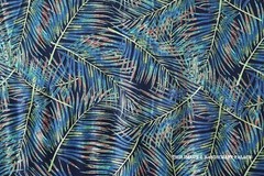 Beautiful Blue Leaf Print 5 Yard Rayon Fabric Craft Sewing Décor Indian Fabric