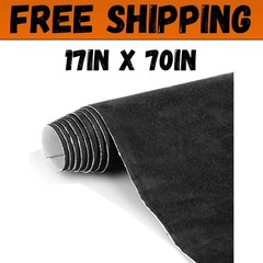 Suede Wrap Self-Adhesive Black Suede Car Interior Wrap 17in x 70in Microfiber…
