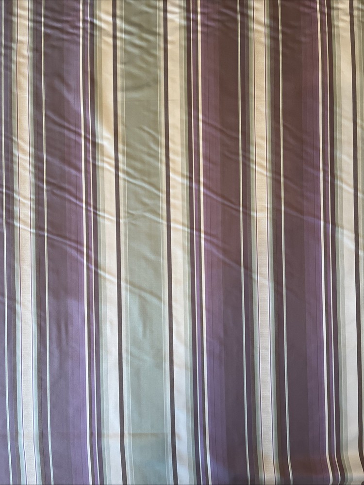 6 Yards of Continuous Fabric- 56 inches wide – Striped Green, Purple, White