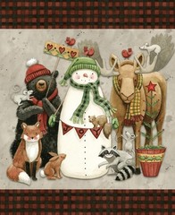 Northern Christmas ~ Holiday Fabric Quilt Panel ~ 36″ ~ Riley Blake