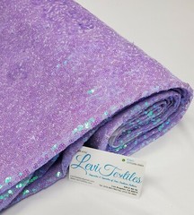 Iridescent Lilac Glitz Sequins Fabric / 3mm Sequin on Poly Mesh BTY