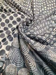 25 Yards Fabric Indian Black Floral Hand Printed Cotton Fabric Sewing Fabrics