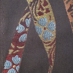 Vtg Luxury Home Decor Fabric Botanical Leaves, Brown, Copper, Red, Spain 5 yds