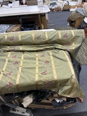 10 yards 100% SILK TAFFETA STRIPE EMBROIDERED DRAPERY HOME DECOR