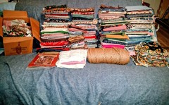Huge Fabric Lot 150+ Mixed Variety Patterns, Textures, Sizes 70 Pounds!!