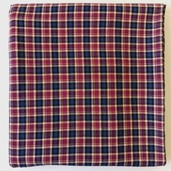 Navy Blue And Wine Plaid Woven Cotton Fabric 4-1/2 yd x 44″