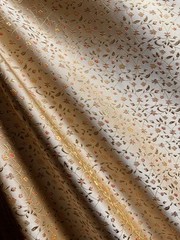 BEIGE GOLD Floral Brocade Fabric (60 in.) Sold By The Yard