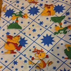 10 Yards! Vintage 80s cartoon sewing fabric. 1984 Bad Cat