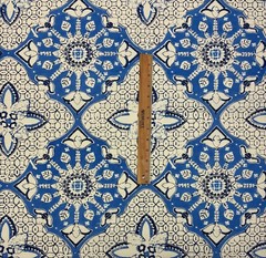 QUADRILLE CHINA SEA NEW BATIK FRENCH BLUE NAVY LINEN FABRIC 2.1 YARD 52″W