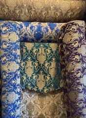 Drapery and Upholstery Chenille Fabric By the Yard Elegant Damask Pattern 58″ w