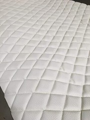 Vinyl Upholstery white 2×3″ Diamond Quilted fabric 3/8″ Foam Backing by the yard