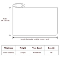 600 Denier Outdoor Canvas Duck Fabric Waterproof Block Heat Reduce Glare Anti UV