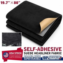 Black Suede Headliner Fabric Material for Car Auto Headliner & Trim 19.7″ × 80″