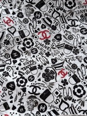 Chanel Print Cotton Fabric, 54” Wide, 2 Way Stretch, Made In Italy