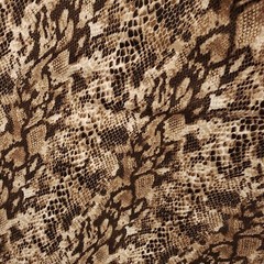 GLOSSY SCALES BROWN TAN SNAKE PYTHON STRETCH SPANDEX FABRIC 58″ BY THE YARD