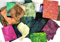 Batik Fabric Scraps Remnants Pieces Lot Quilting Cotton 2 Pounds of Fabric