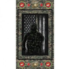Military United States MArines Armed Service 24×44 Cotton Fabric Panel