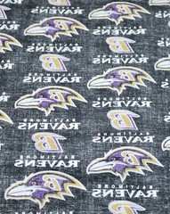 Baltimore Ravens ~ Large Logo Pattern NFL Cotton Fabric 1/4 Yard 9” X 58” New