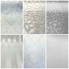 White/White Damask Jacquard Brocade Fabric 118″ By the Yard Many Design